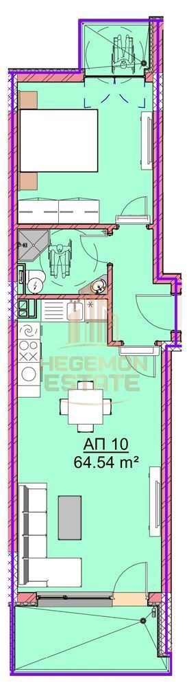 Продава се Двустаен апартамент в Варна, Виница - 74 кв.м за 1350 €/кв.м - Снимка #2