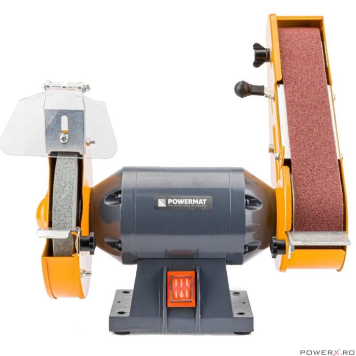 Polizor cu piatra si banda abraziva smirghel, 1850 W, Powermat