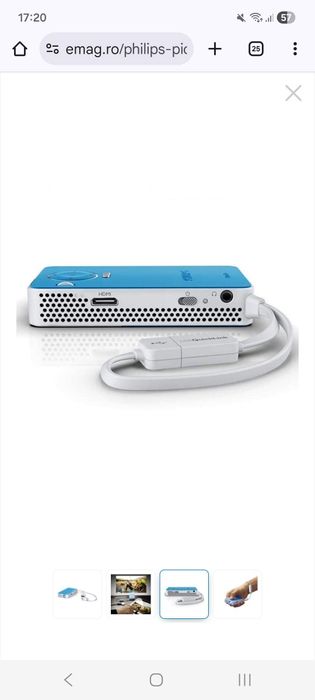 Proiector Philips PicoPix Proiector Portabil, 50 lumeni, PPX4150