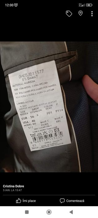 Costume bărbătești mărime 56