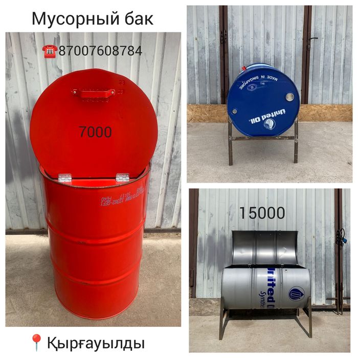 Мусорный бак из бочки железный контейнер урна металлические бочка