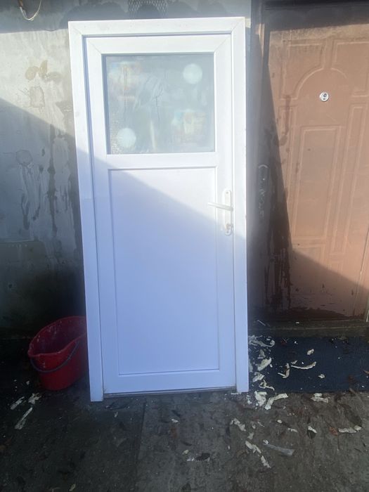 Vand usa alba termopan de exterior tip 1 sticla 1/3 dimensiune 87/1970