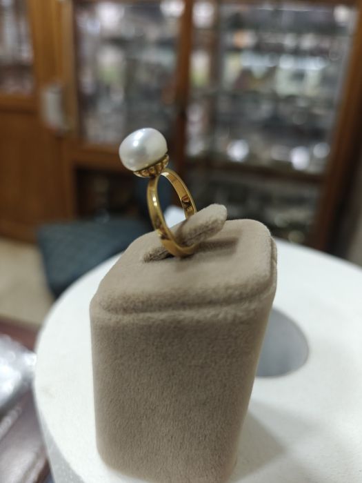 Inel cu perla aur 18k 6.51gr (r)