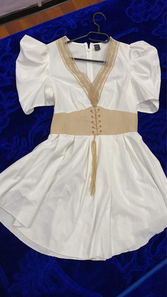 Rochie tip camasa cu corset bej
