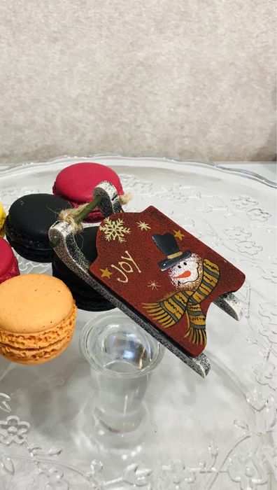 Ёлочная игрушка сани 9 см