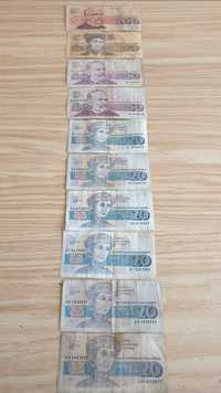 Продавам 10 банкноти от 1991-1994