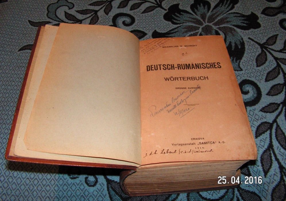 Dictionar German Roman German 1916