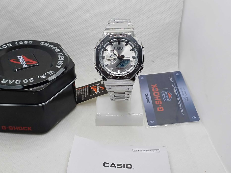 Ceas Casio g shock Full metal GM B2110D Full Silver Nou,Garantie 2 ani