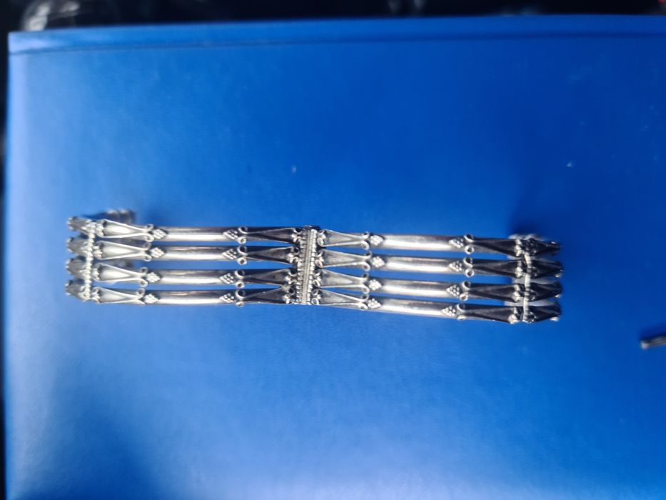 N Bratara argint masiv 925,fixa 4 rânduri,modele tribale,deosebita