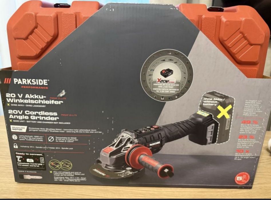 Polizor unghiular  flex pe acumulator 20v Parkside Performance