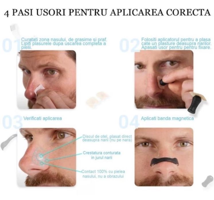 Dispozitiv Dilatator nazal antisforait magnetic +60 plasturi +portofel