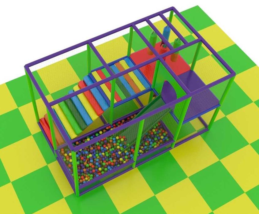 Loc de joacă modular tip labirint cu piscină de bile