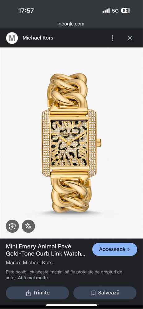 Ceas Michael Kors de dama nou Emery Animal Pave