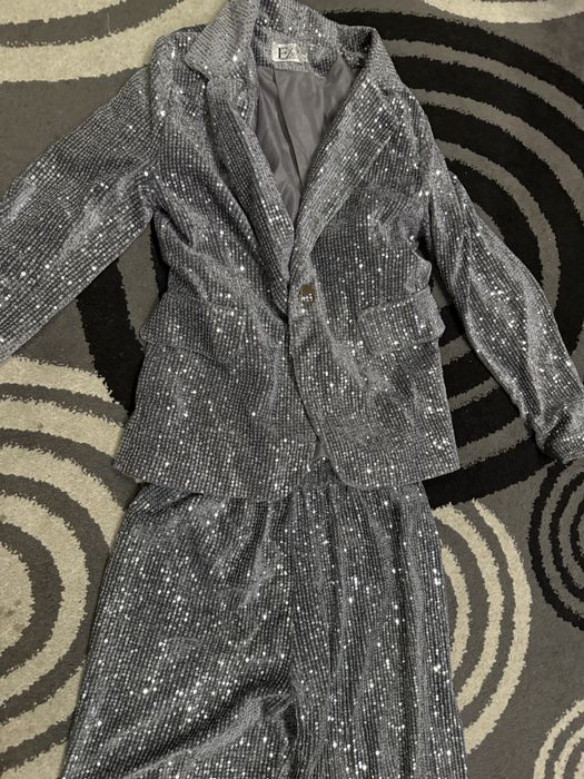 Туркия шим костюм вечерний ялтирок блеск беради 38 размер жуда чиройли