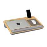 Suport laptop bambus cu mouse pad + suport pentru telefon si tableta