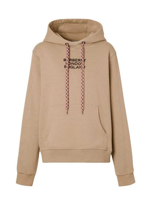 Мъжко Худи с Качулка BURBERRY кафяв цвят