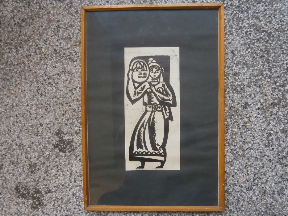 Стара картина линогравюра