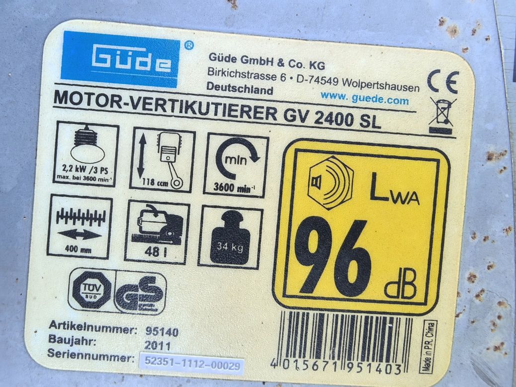 GUDE GV 2400 SL Бензинов Аератор Вертикулатор