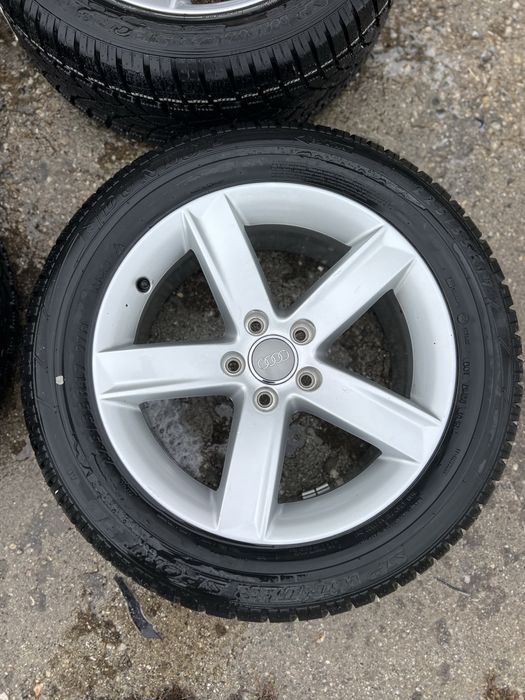 ЧИСТО НОВИ джанти AUDI с НОВИ ЗИМНИ гуми Dunlop 225/55/17 .