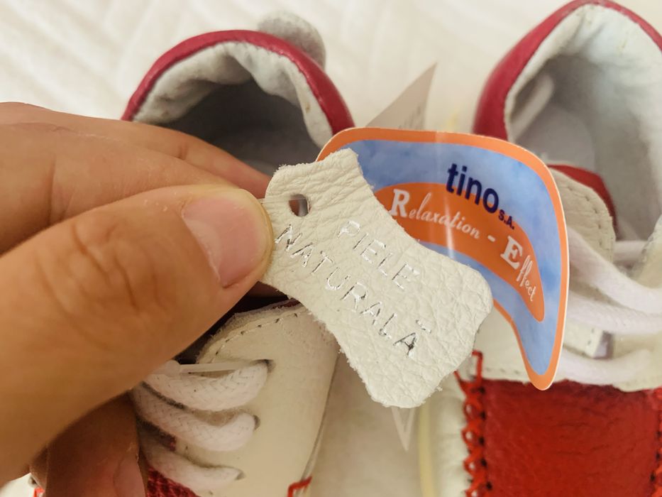 Papuci copii piele naturala Tino