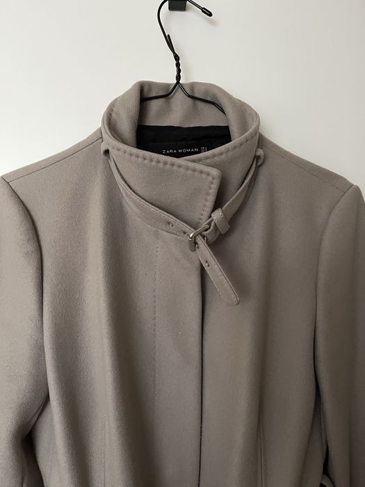 Сиво палто от вълна ZARA S размер