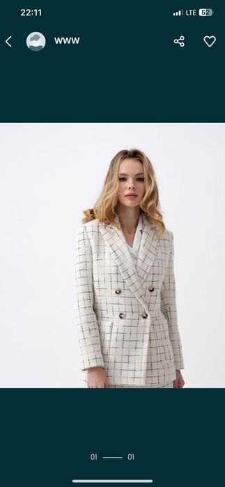 Женский пиджак твидовый