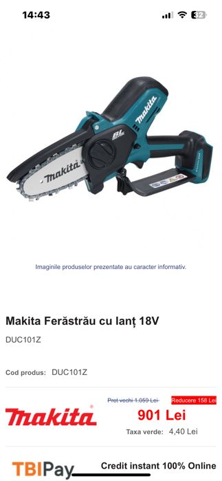 Drujba Makita DUC 101 + ulei si pila Oregon-Noua