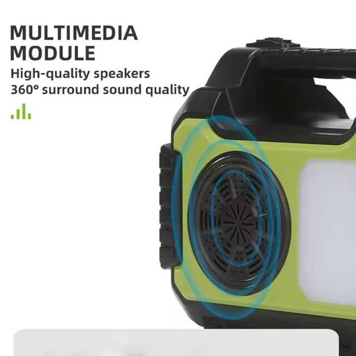 Panou solar 8 acumulatori LiIon 4 bec incarcare telefon radio mp3 blue