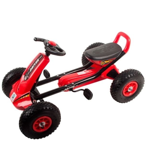 Vand kart cu pedale roșu cu negru