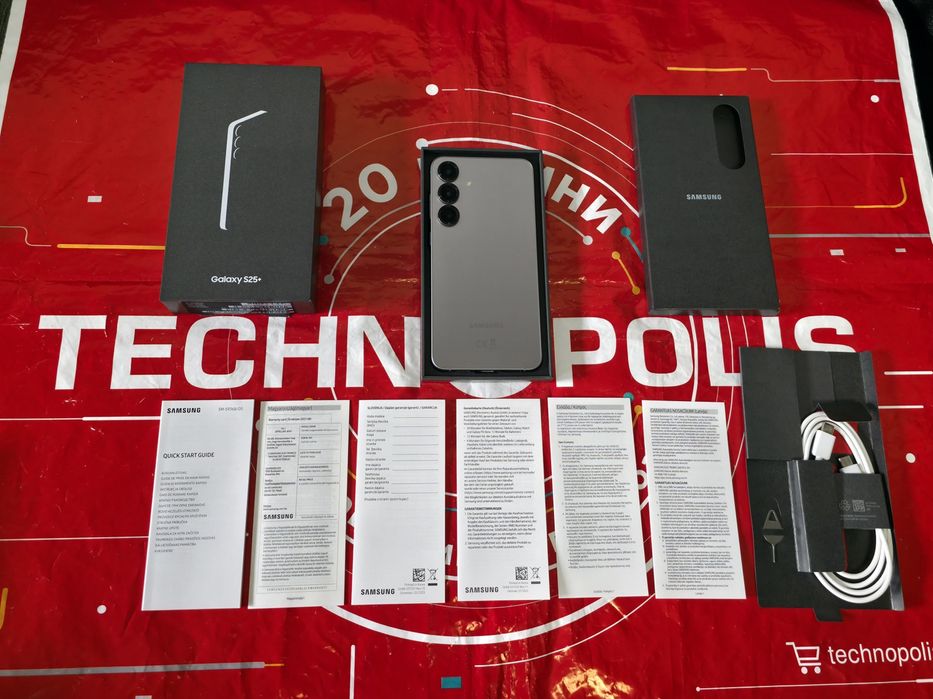 КАТО НОВ 512GB Samsung S25 Plus Гаранция Технополис 2027 S25+ Silver