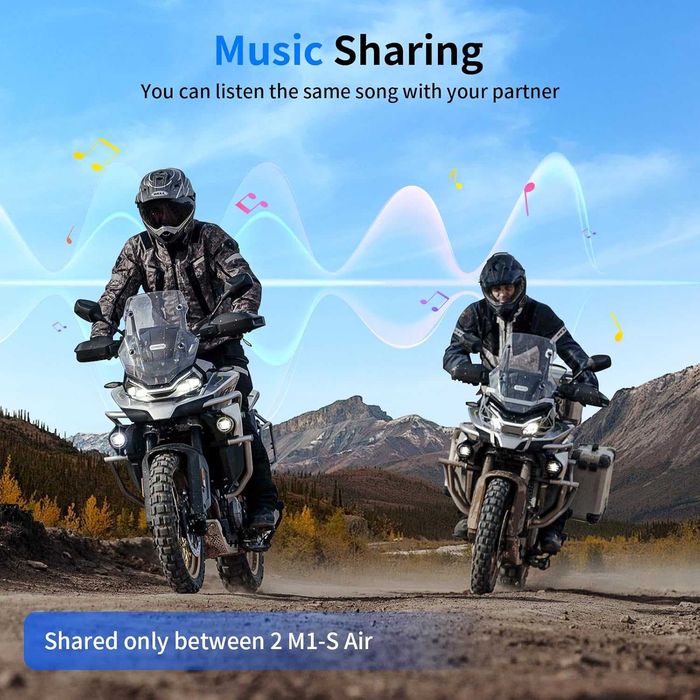 Нов интерком Fodsports M1-S AIR слушалки за 4 ездачи, до 1200 м...