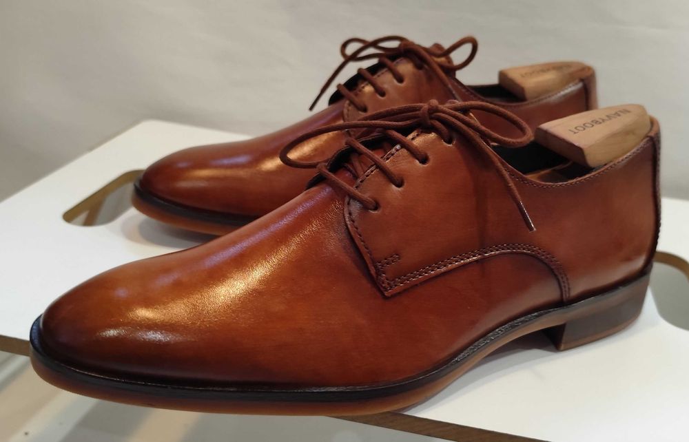 Pantofi derby 39 plain toe LLOYD NOI piele naturala moale