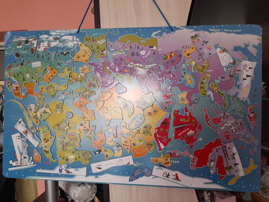 Магнитна дъска пъзел на света