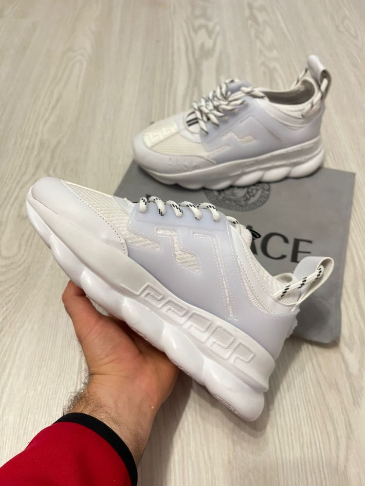 Adidasi Versace Chain Reaction full white