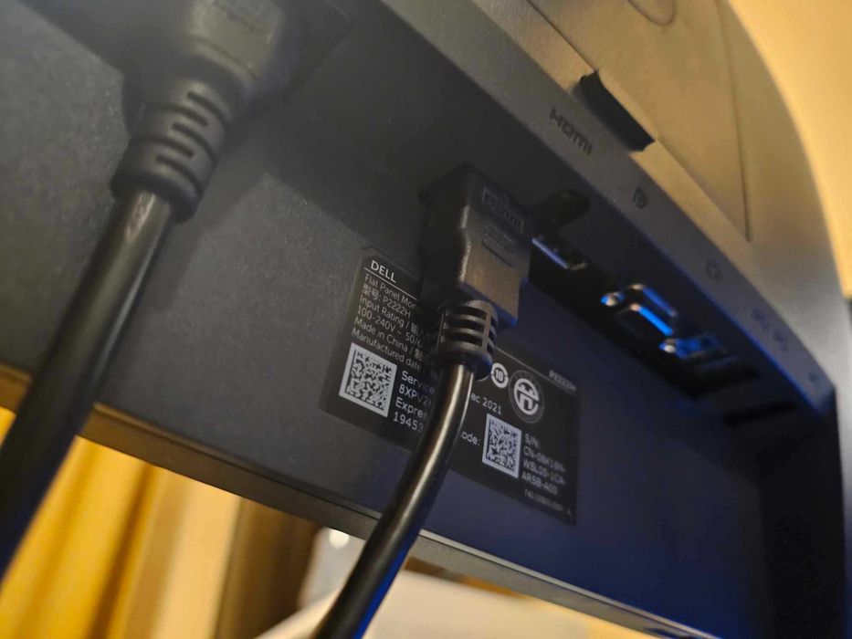 Монитор Dell P2222H, 21.5", FHD, IPS, Anti-Glare, черен