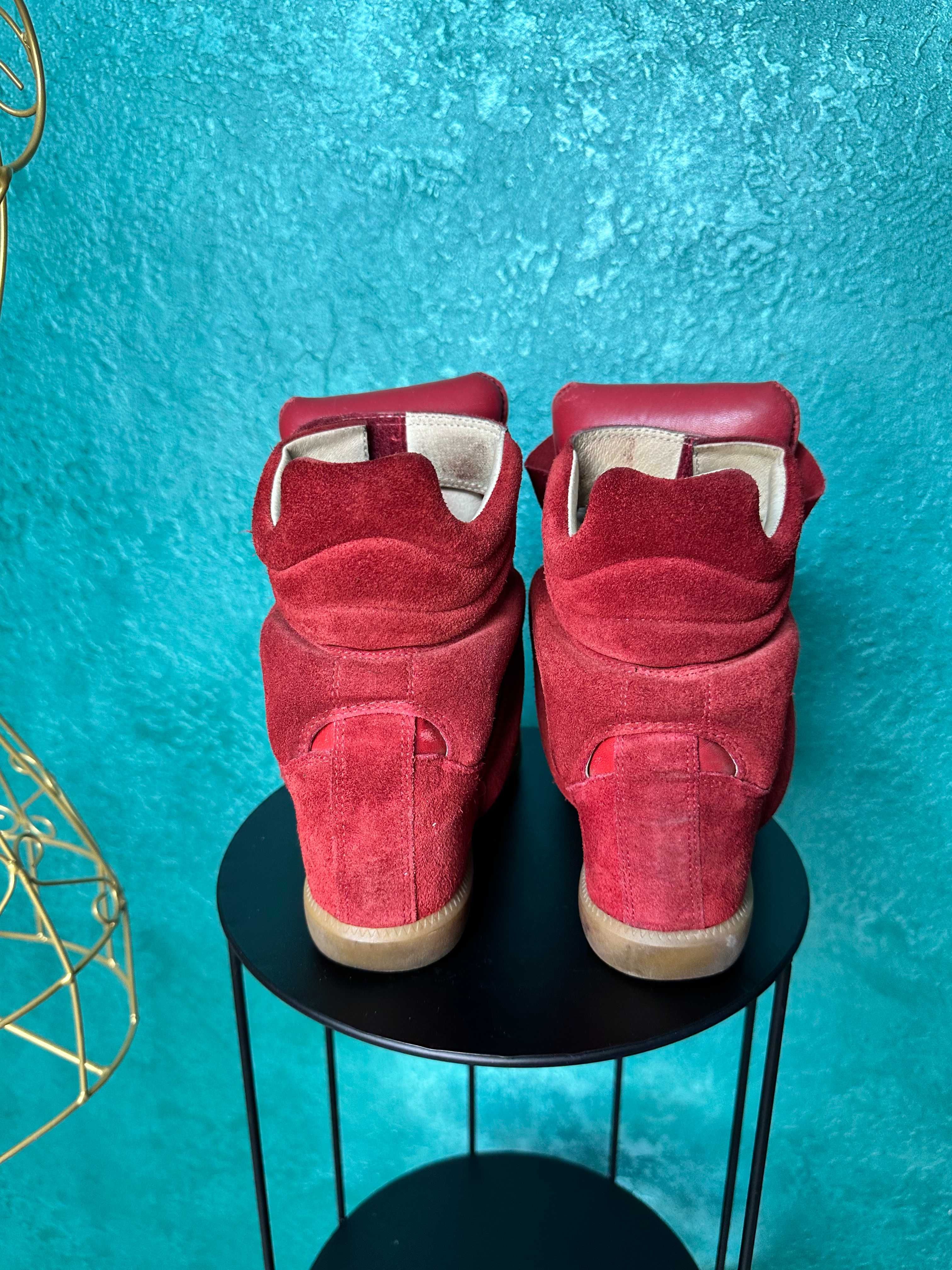Sneakers Isabel Marant, piele roșie, mărimea 37