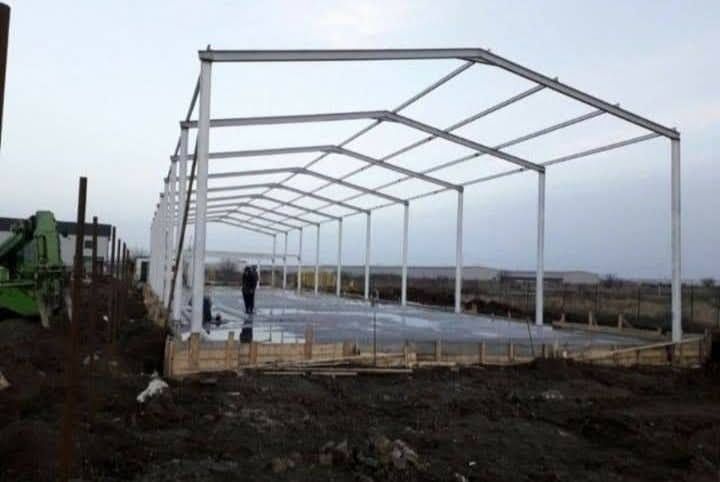 Vand hala metalica 8x35,structura,panouri sandwich și alte dimensiuni