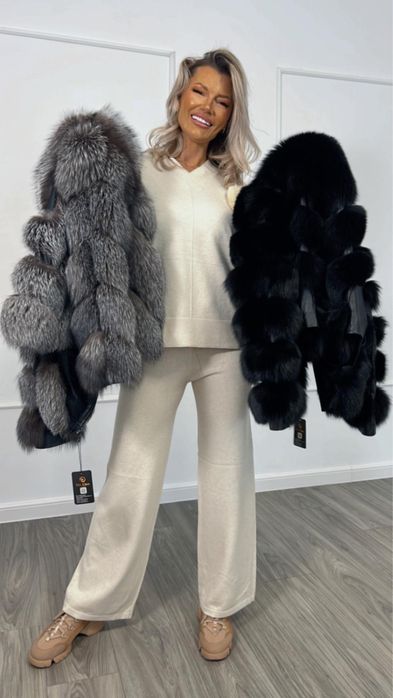 Haina de Blana Naturala de Vulpe , V Model Transformabila