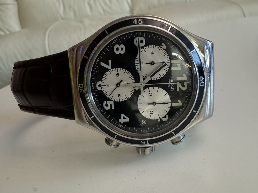 Mъжки часовник-SWATCH irony YVS400 chrono 1/10SEC INVERSE PANDA