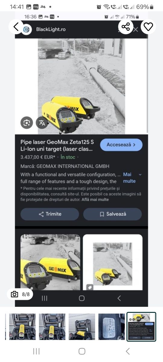 GeoMax Zeta 125S Laser canalizarii tevi,conducte Piper 
GeoMax Zeta 12