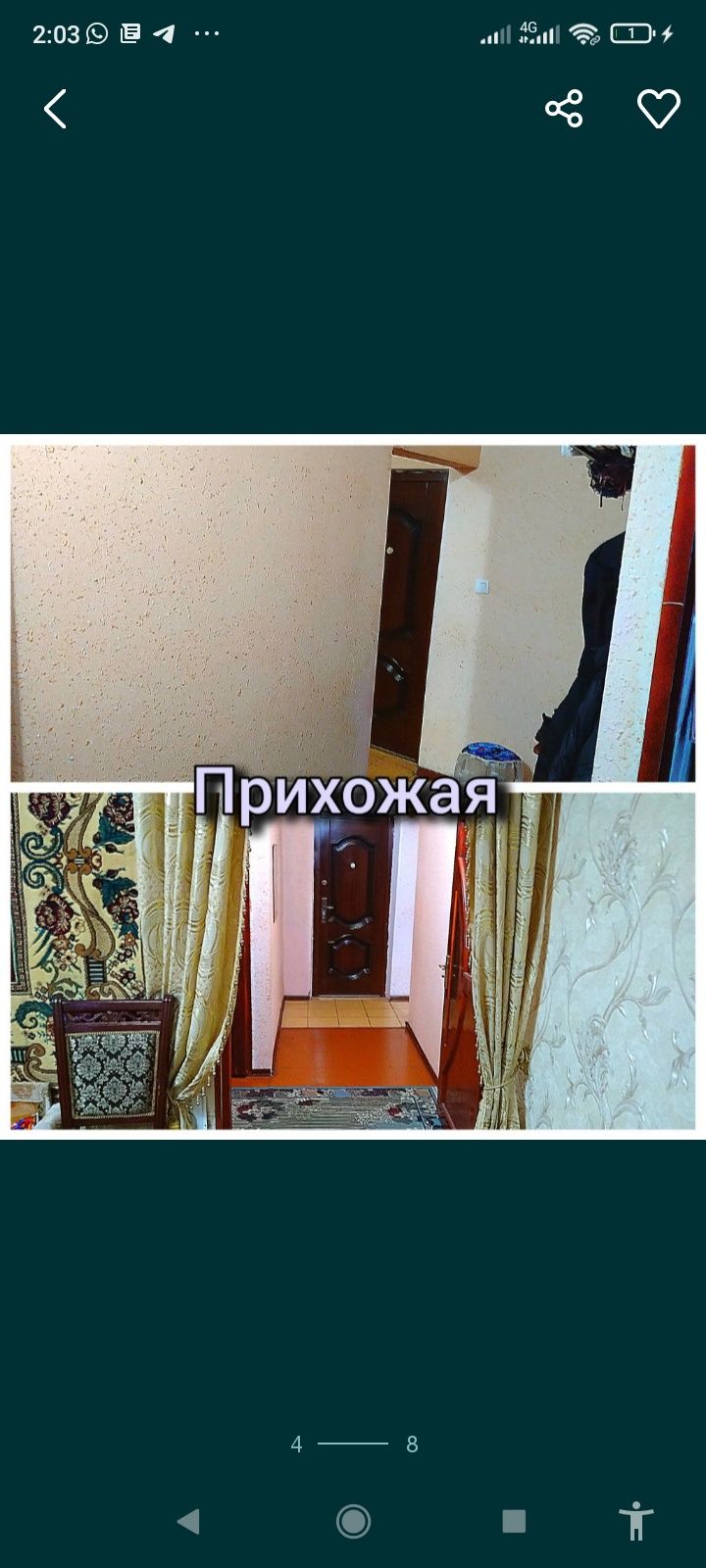 Продается 3 комнатная квартира с 2ух однокомнатных, 3 xonalik kvartira