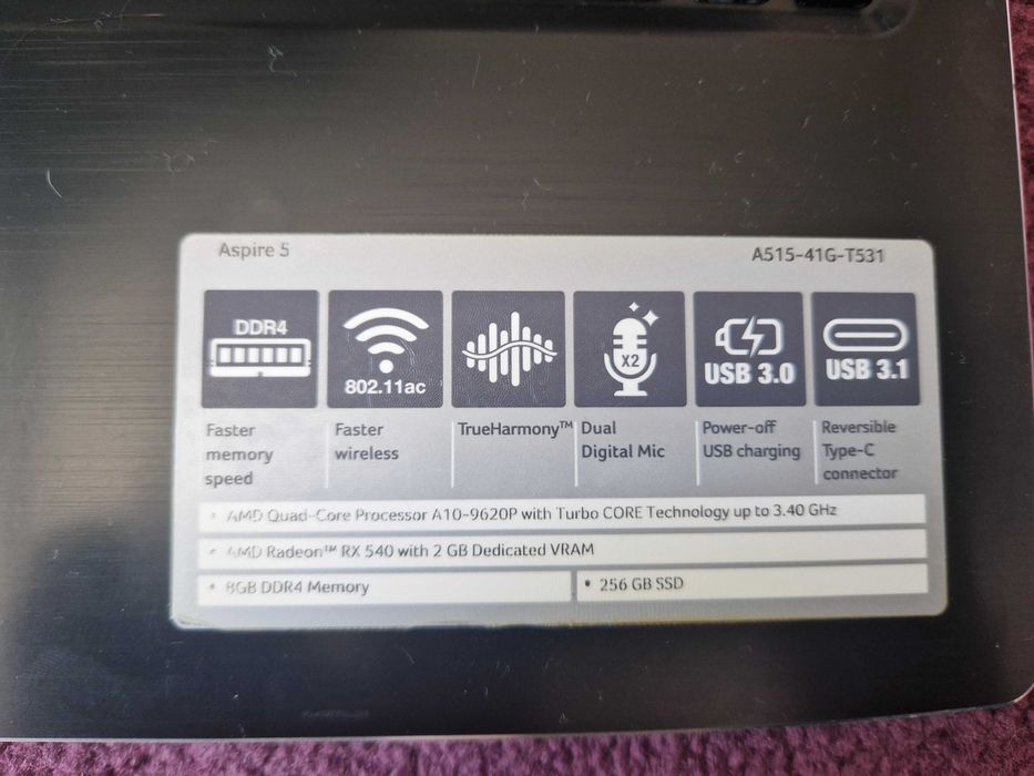 Acer 5 | AMD A10 |  RX 540 2 GB |