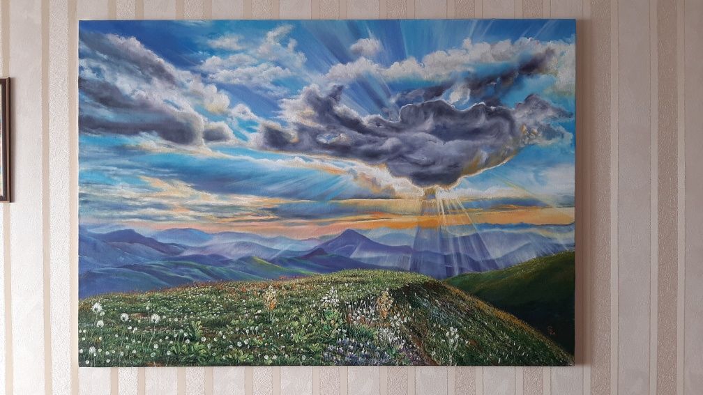 Большая картина маслом "Весна" художник Сергей Ряснов 130×90 см