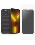 Husa Silicon Liquid+Folie Sticla 11D 6D Privacy Iphone 16/PRO/PLUS/MAX
