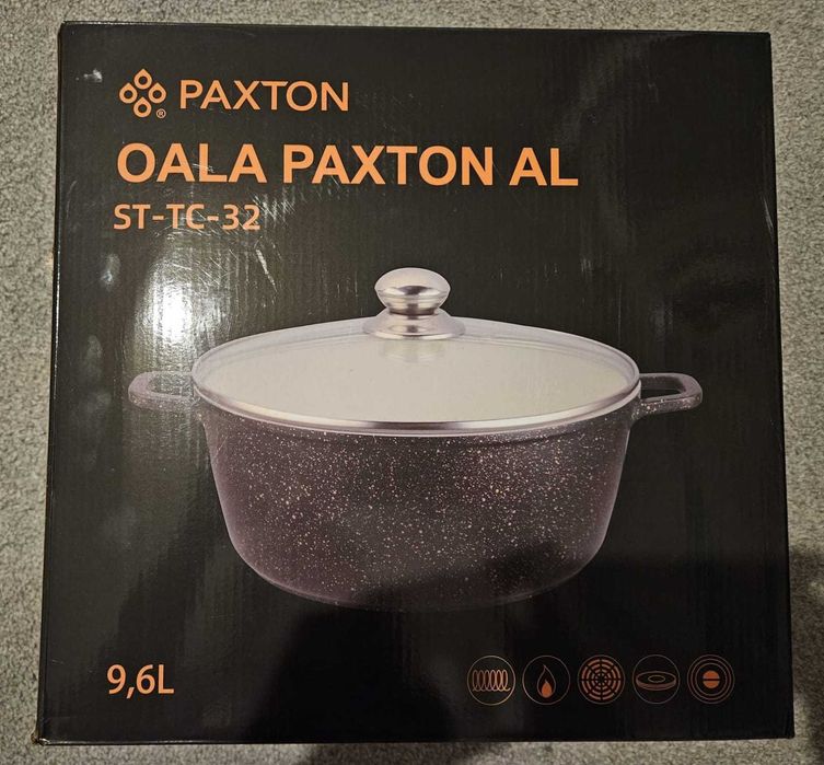 Oala Paxton ST-TC-32, cu capac, aluminiu, 9.6 l, 32 cm