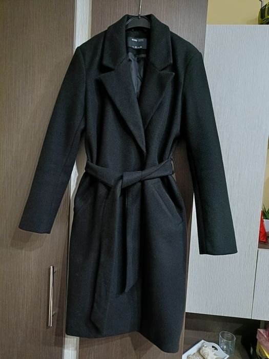 Palton de femei, pentru iarna, negru