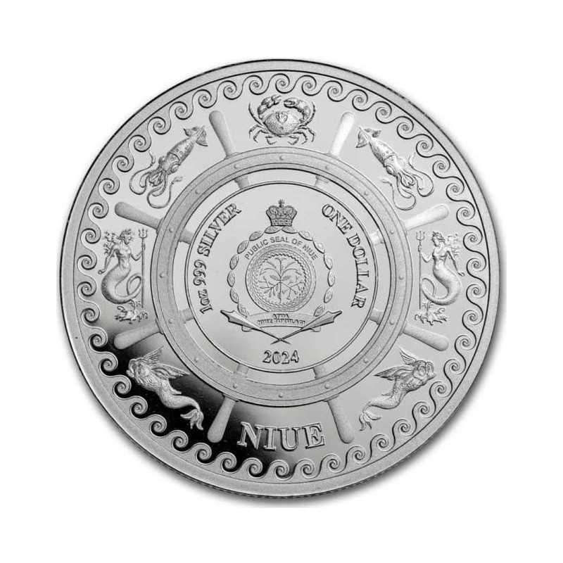 СРЕБРО 1 OZ 999 Ниуе, Папуа, Руанда
