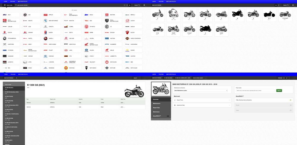 Сервизна база данни за автомобили + камиони + мотоциклети