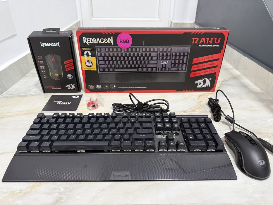 Tastatură gaming Rahu K567RGB + Mouse Redragon M711FPS