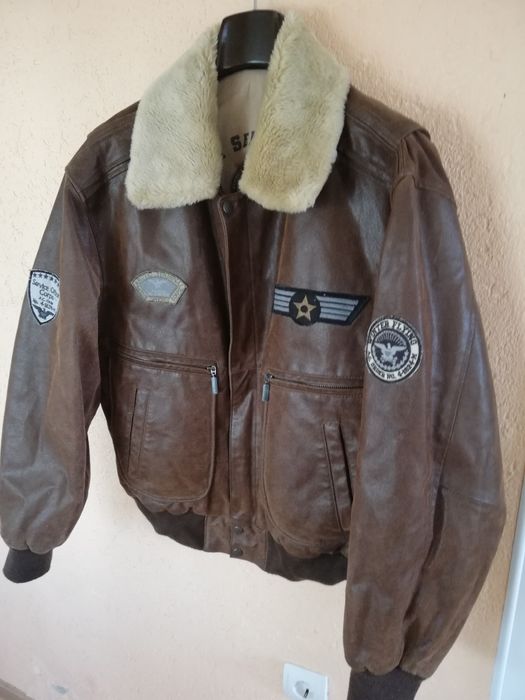 Geaca piele bărbati Le Frog Aviator mărimea 50